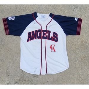 Vtg 1980s Starter California Angels Autographed Jersey